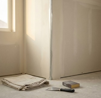 Dry lining and partition finishing detail