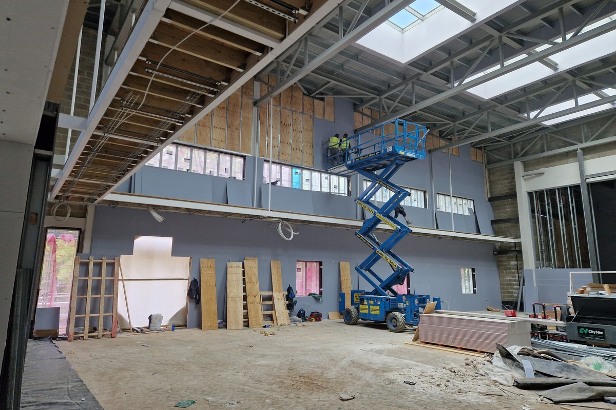 Dry lining and internal partitions work area at Garsington Opera House