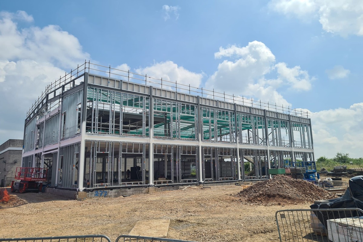 Steel framing work on a school extension project in Bristol