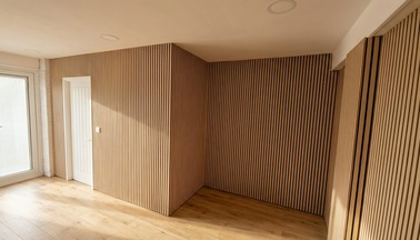 Garden room fit-out detail with clean finishes and natural light